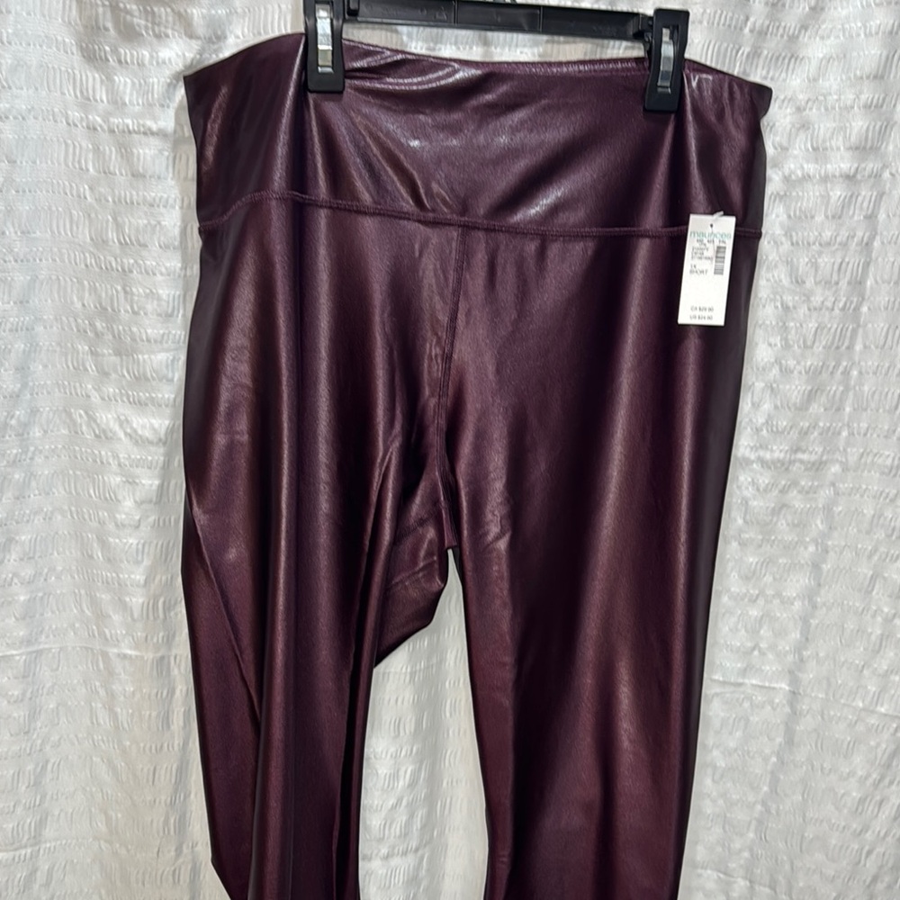 Burgundy Faux Leather Leggings
